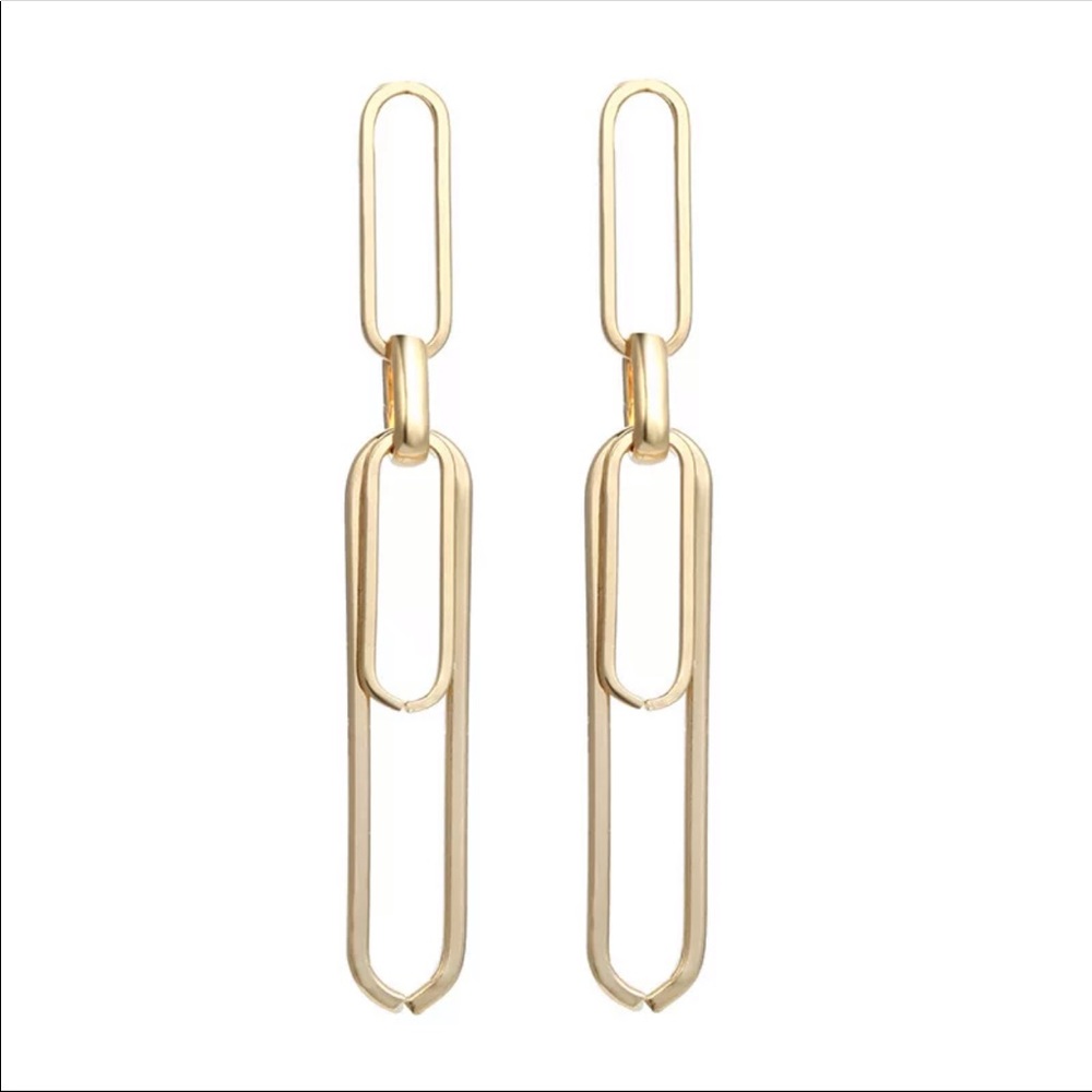 NWT Geometric Gold Earrings